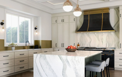 Stone countertop samples in a range of colours and finishes