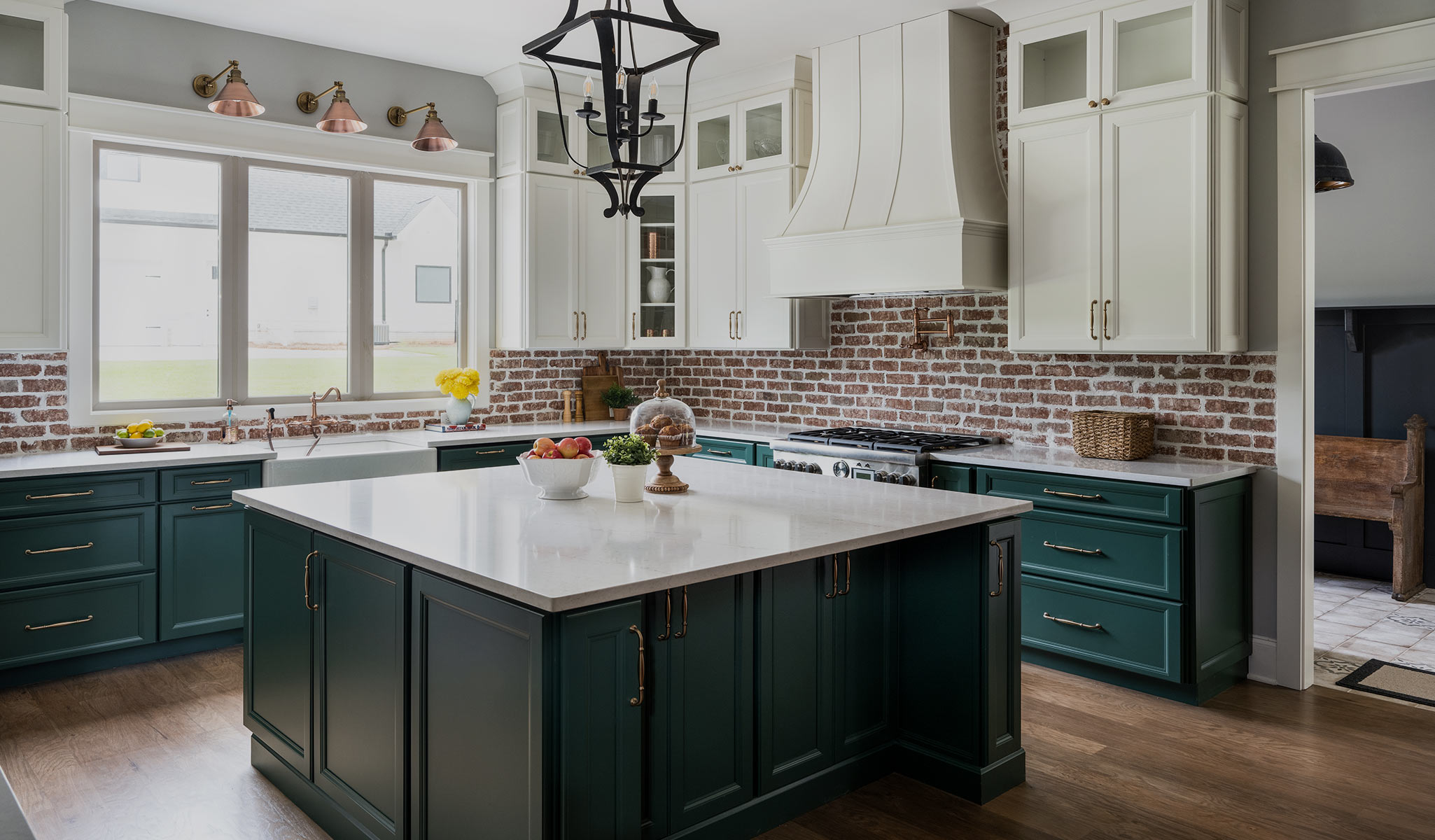 Custom built-in cabinetry and shelving in a finished room